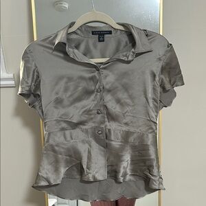 Banana Republic Silver Satin Blouse